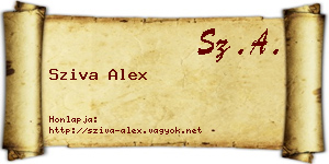 Sziva Alex névjegykártya